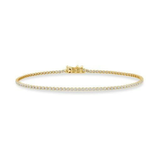 4 Prong Round Light Weight Tennis Bracelet - 14k Yellow Gold, 3.00 Ct (12457)