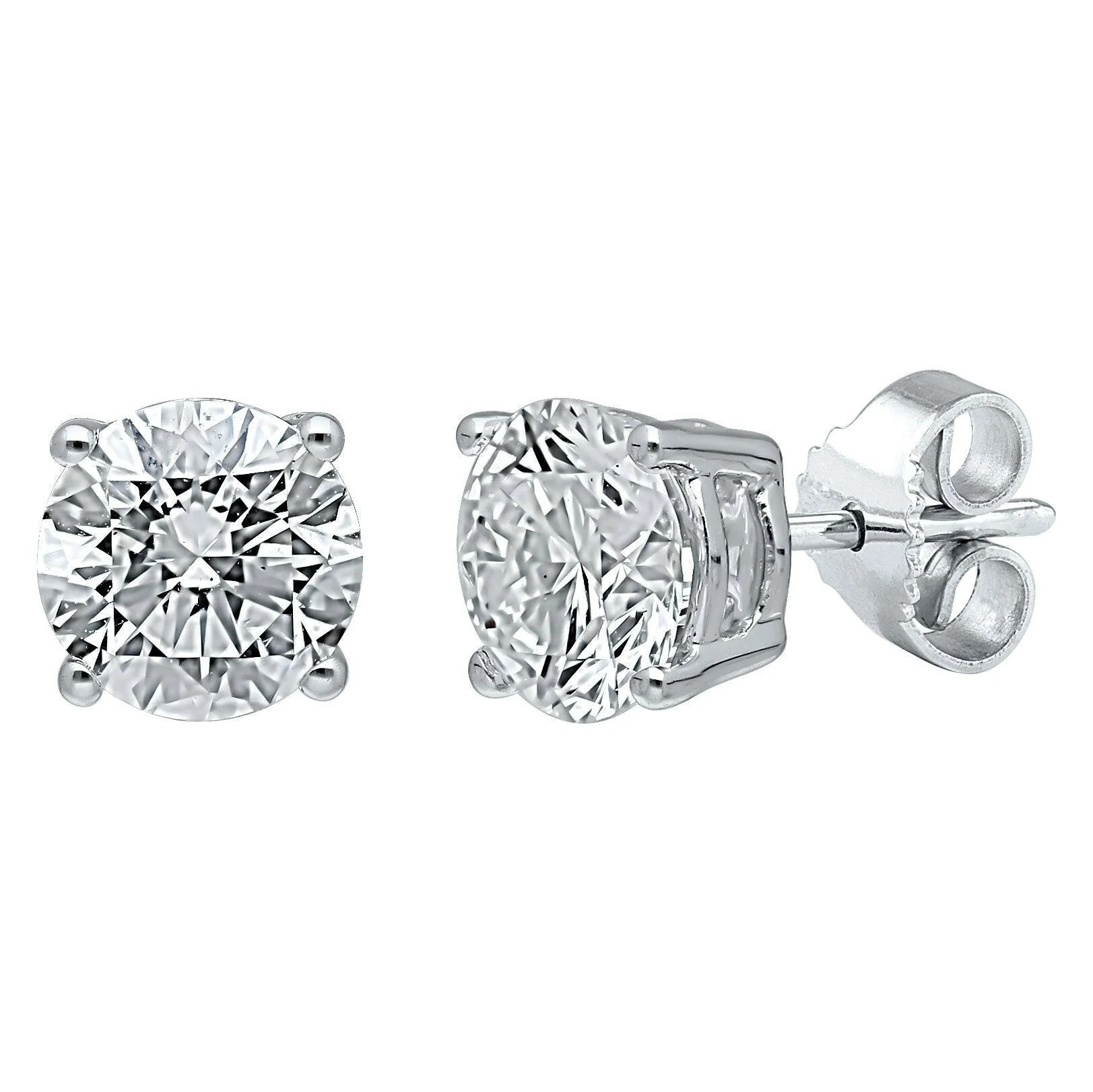 4 Prong Round Studs - Platinum, 0.50 Ct (12381) - Image 2