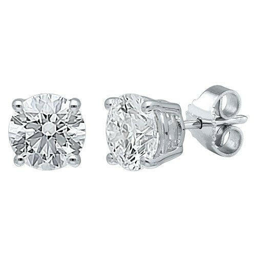 4 Prong Round Studs - Platinum, 0.75 Ct (12384)