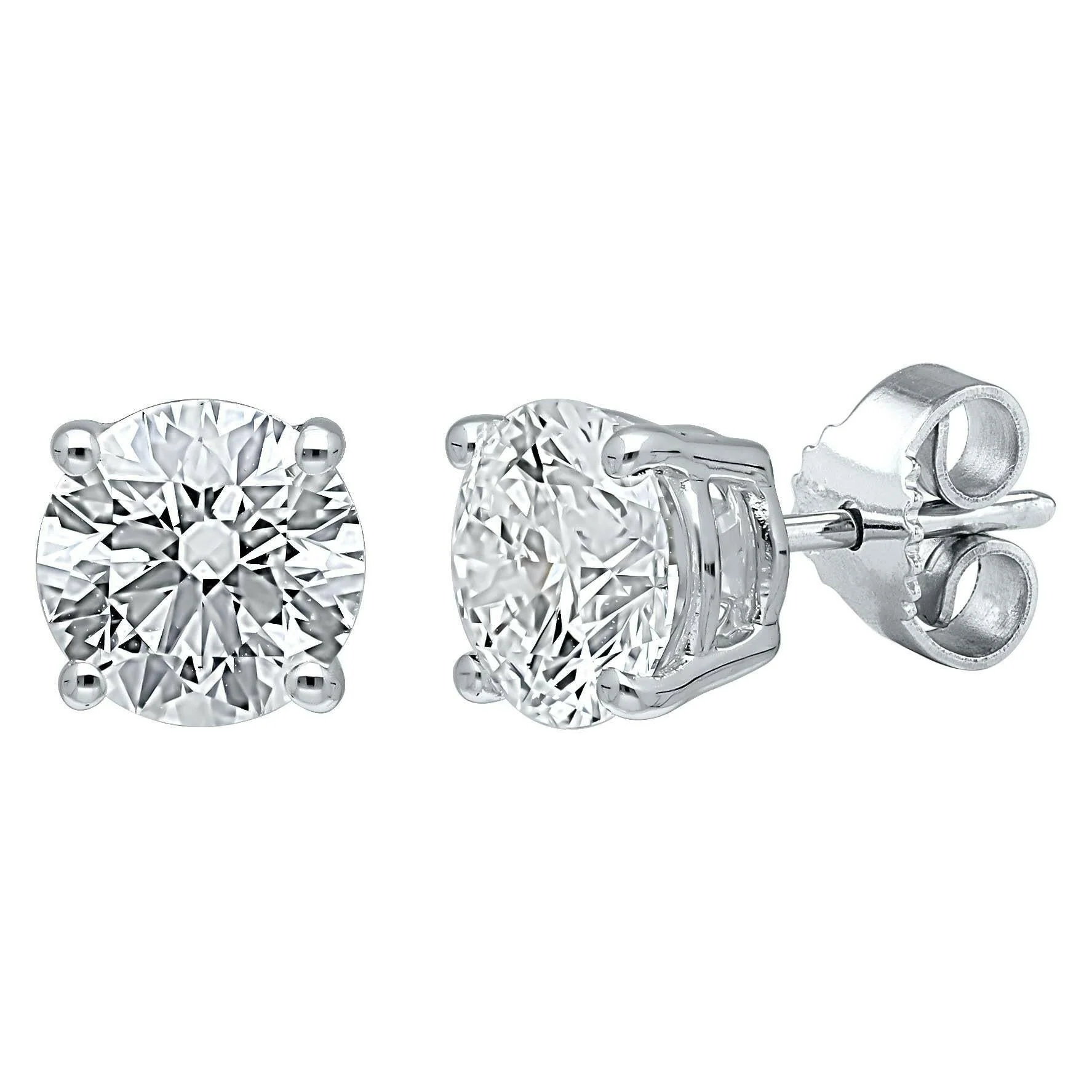 4 Prong Round Studs - Platinum, 0.75 Ct (12384) - Image 2