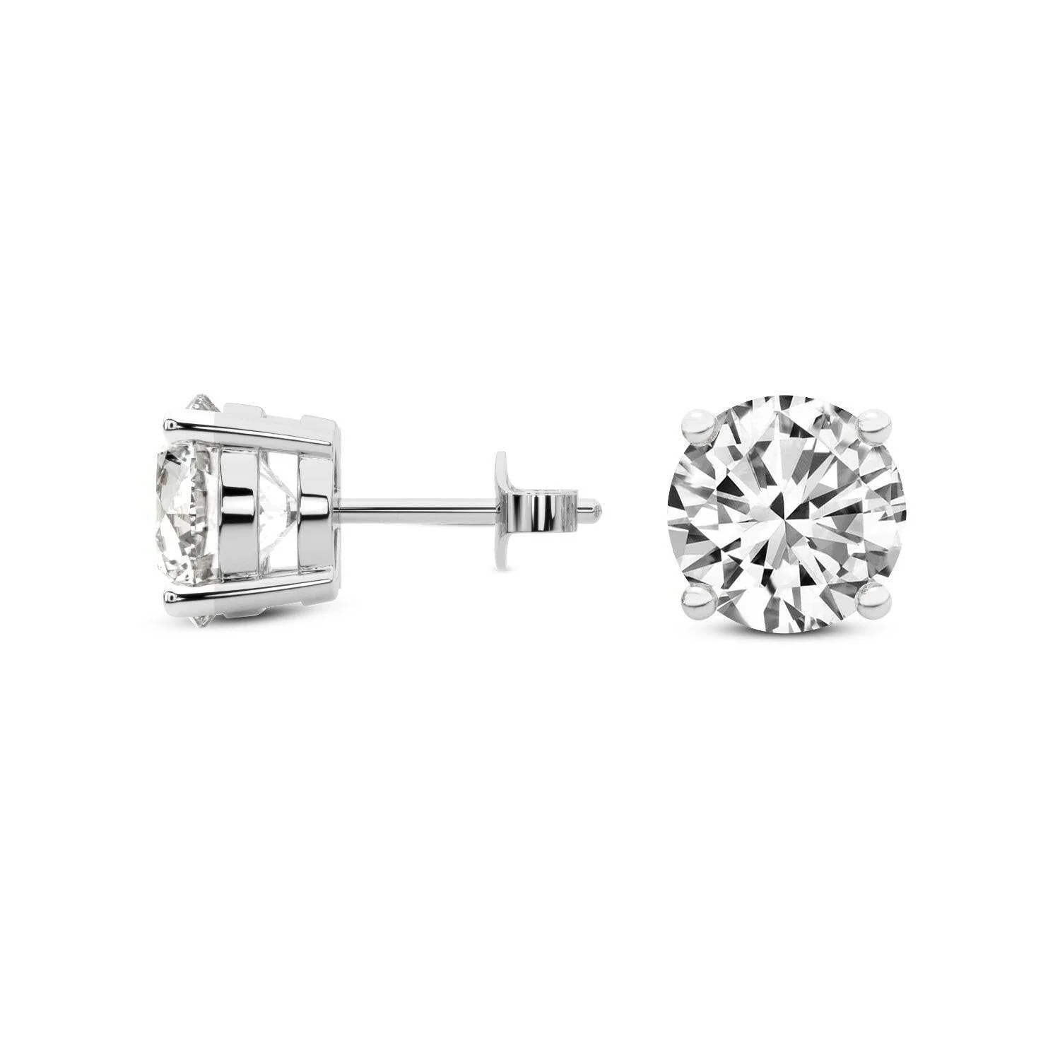 4 Prong Round Studs - Platinum, 1.50 Ct (12390) - Image 3