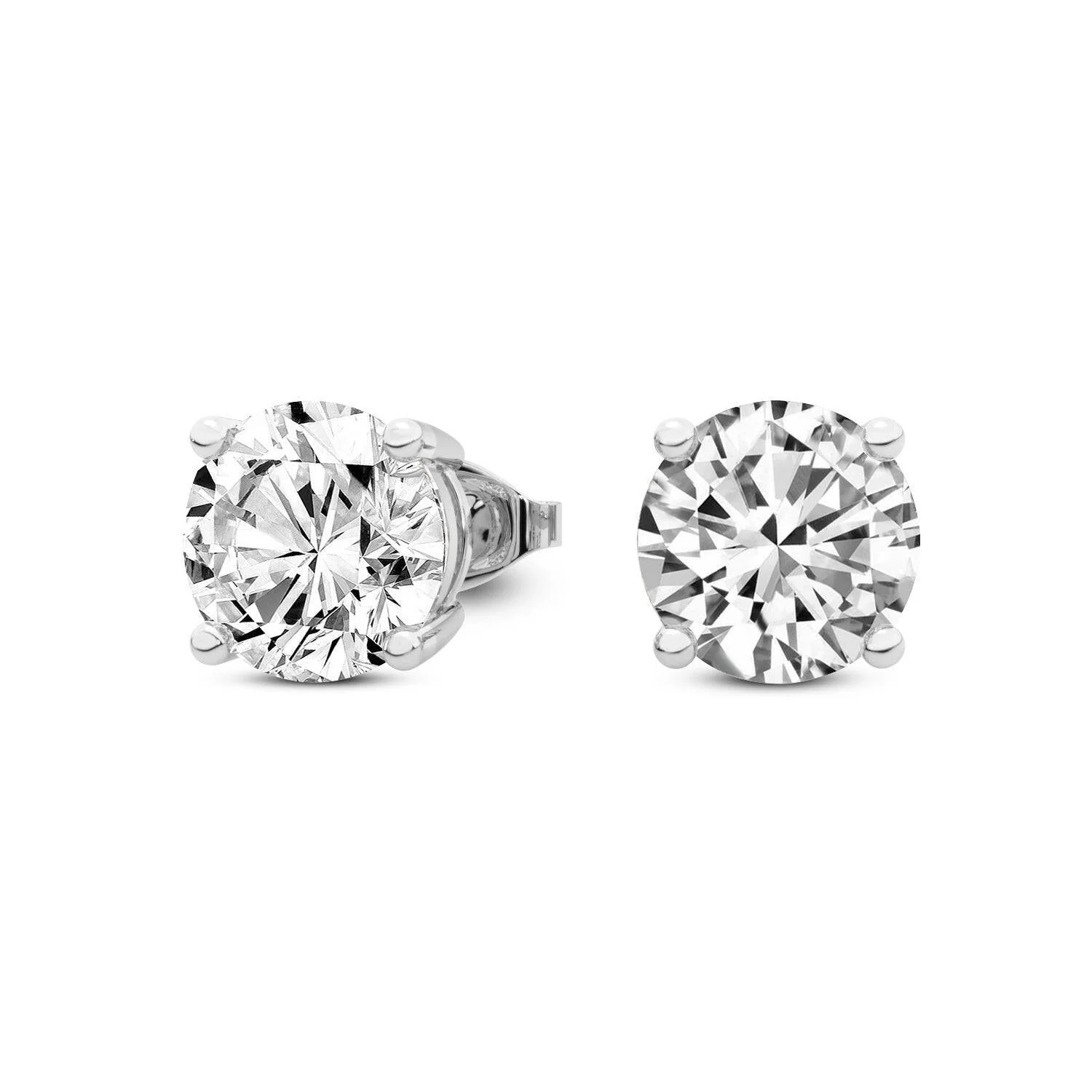 4 Prong Round Studs - Platinum, 4.00 Ct (12399) - Image 4