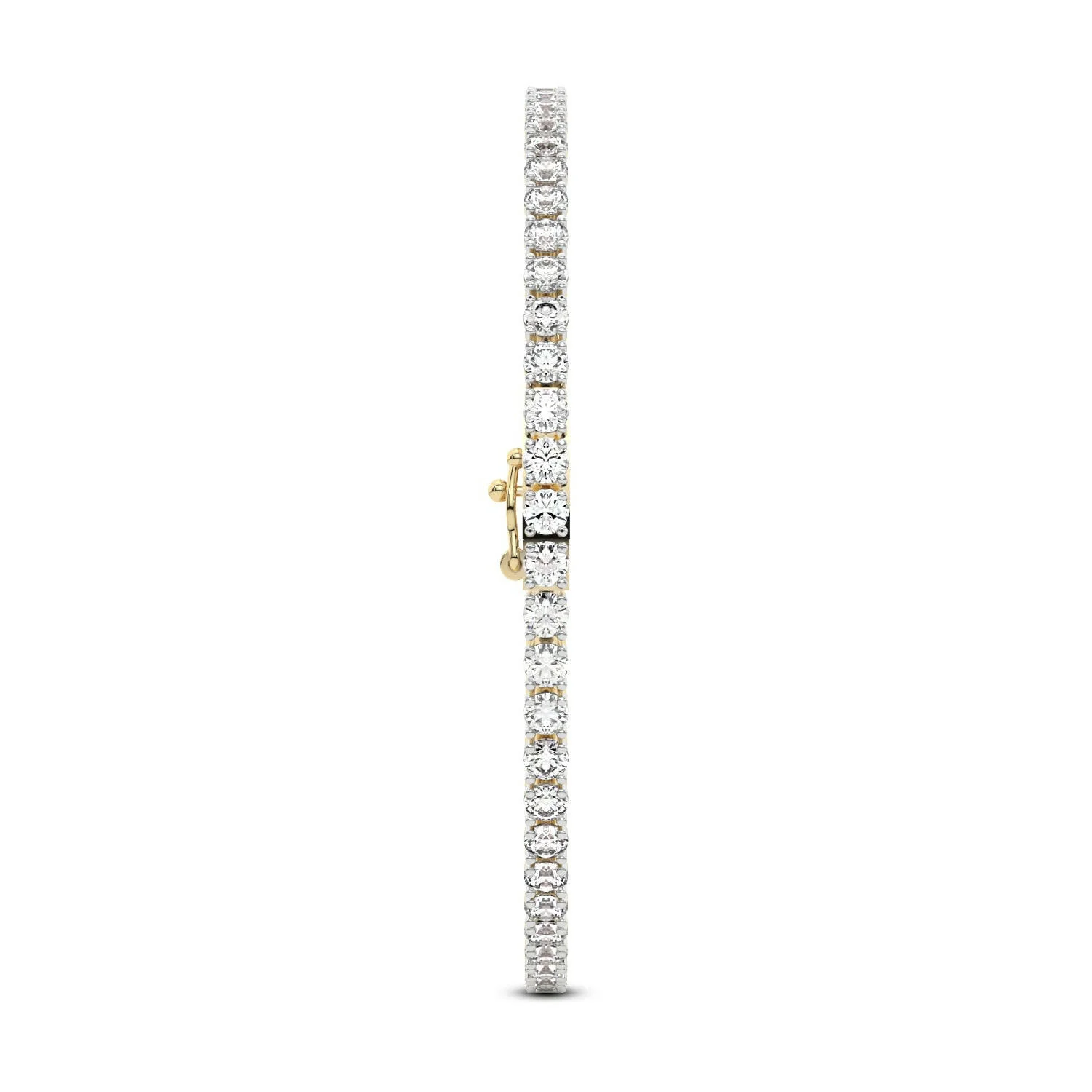 4 Prong Round Tennis Bracelet - 14K yellow Gold, 15.00 CT (12362) - Image 3