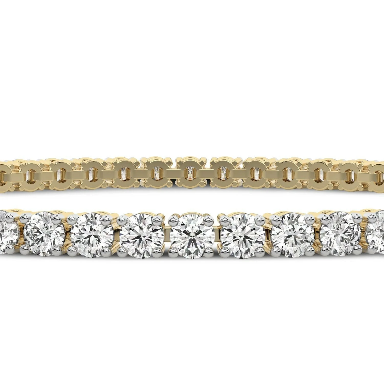 4 Prong Round Tennis Bracelet - 14k Yellow Gold, 4.00 Ct (12485) - Image 4