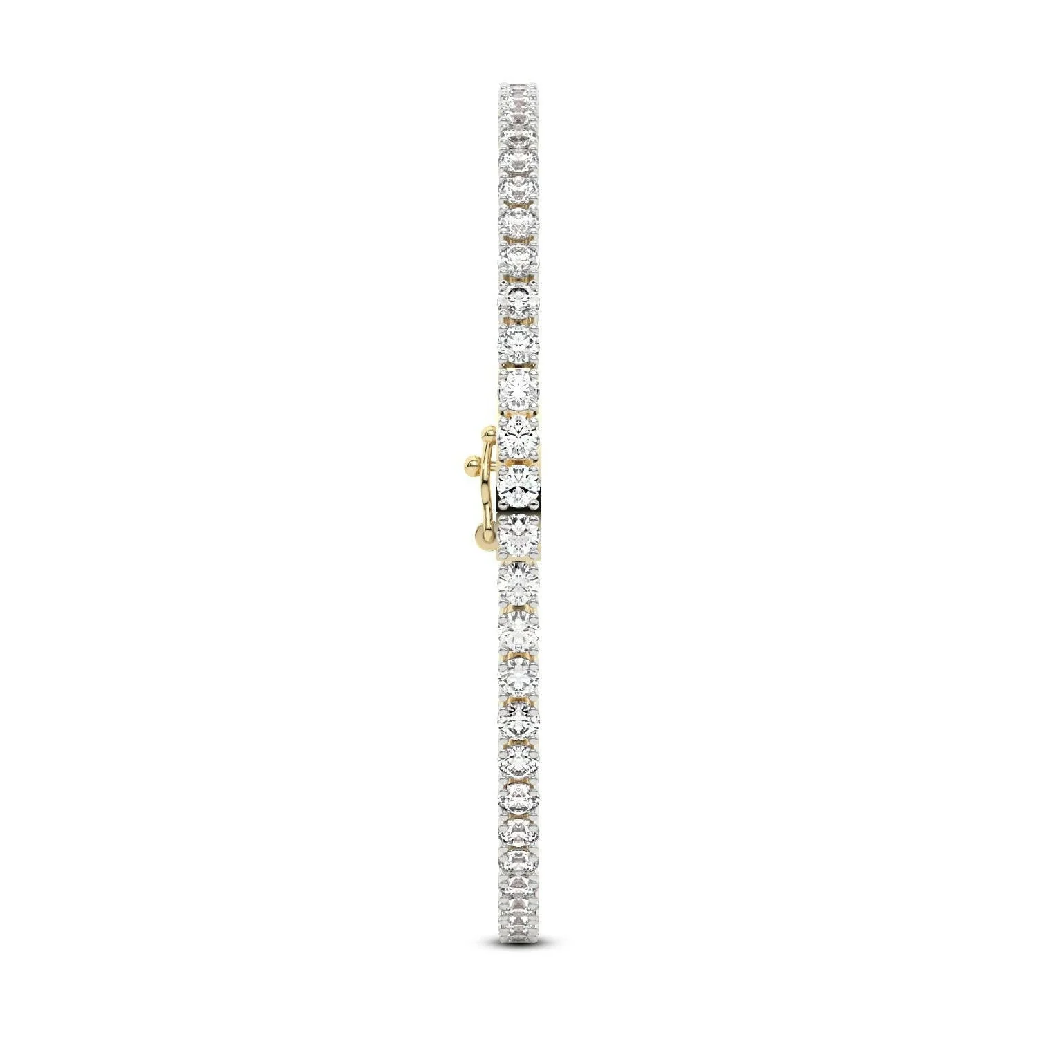 4 Prong Round Tennis Bracelet - 14k Yellow Gold, 5.00 Ct (12464) - Image 3
