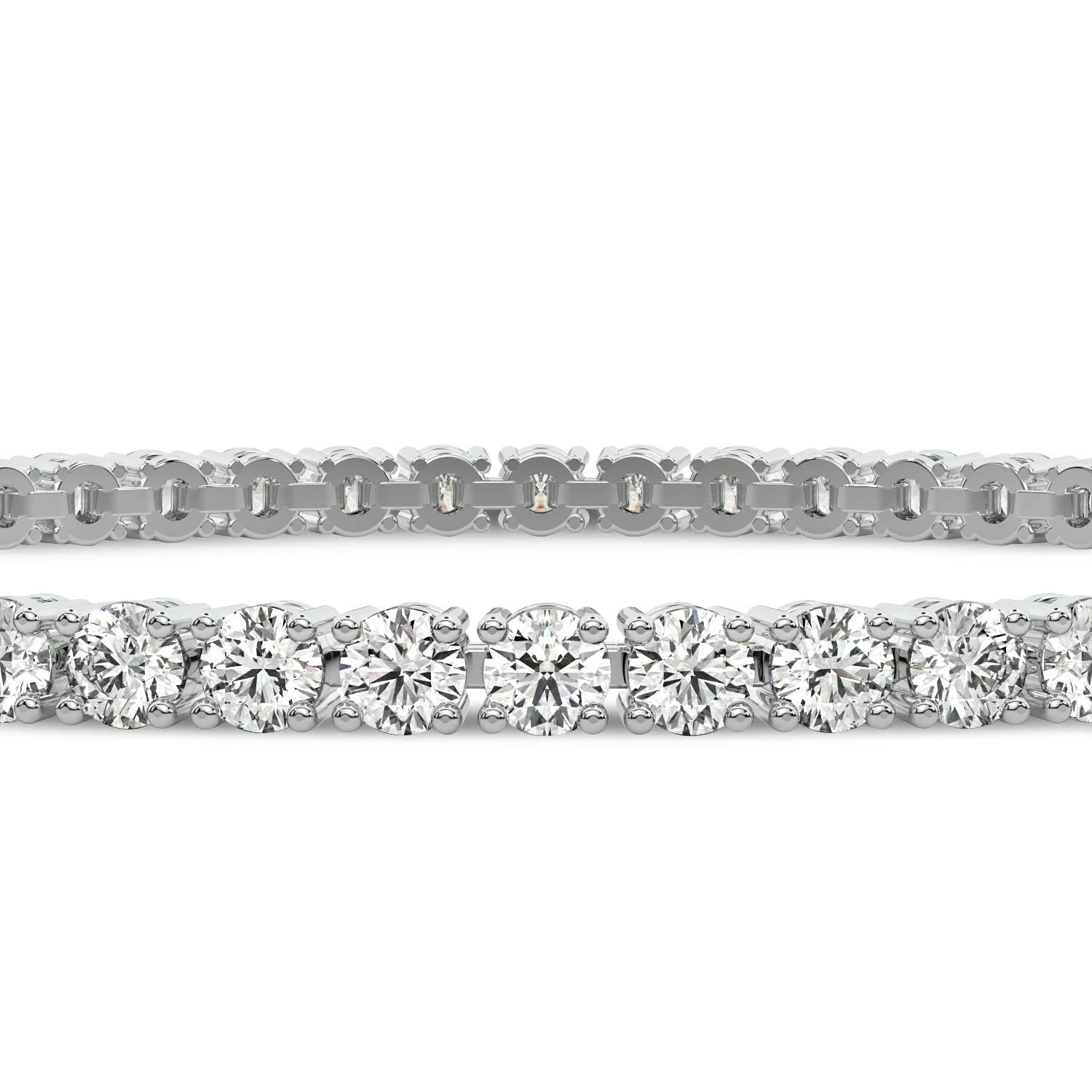 4 Prong Round Tennis Bracelet - Platinum, 15.00 CT (12600) - Image 3