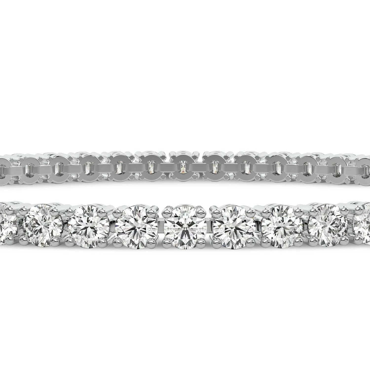 4 Prong Round Tennis Bracelet - Platinum, 5.00 Ct (12351) - Image 4