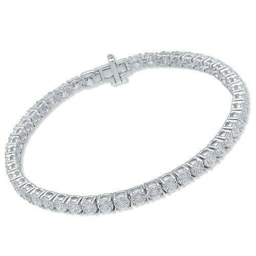 4 Prong Round Tennis Bracelet - Platinum, 7.00 Ct (12468)