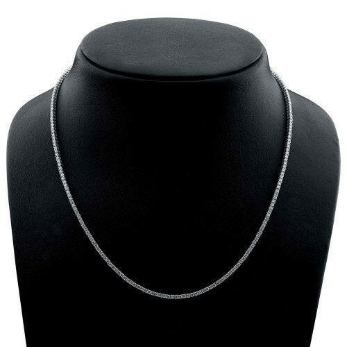 4 Prong Round Tennis Necklace - 14k White Gold, 5.00 Ct (12601)
