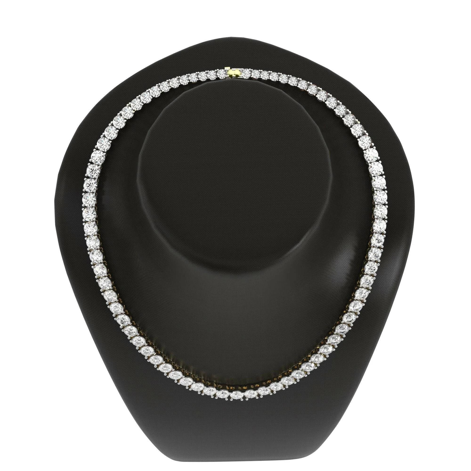 4 Prong Round Tennis Necklace - 14k Yellow Gold, 15.00 Ct (12608) - Image 4