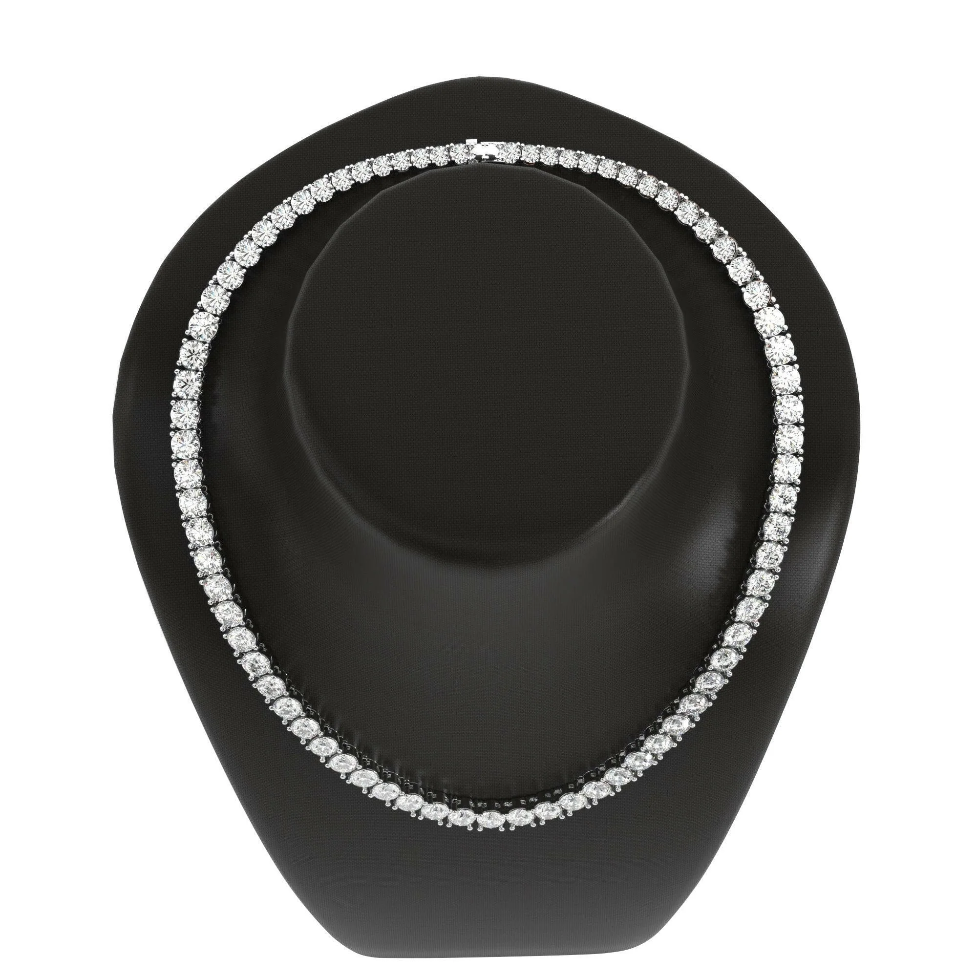4 Prong Round Tennis Necklace - Platinum, 20.00 Ct (12612) - Image 4