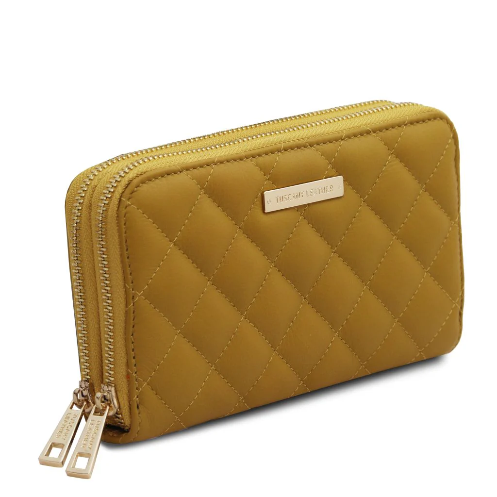 Ada - Double Zip Around Soft Leather Wallet (TL142349) - Image 2