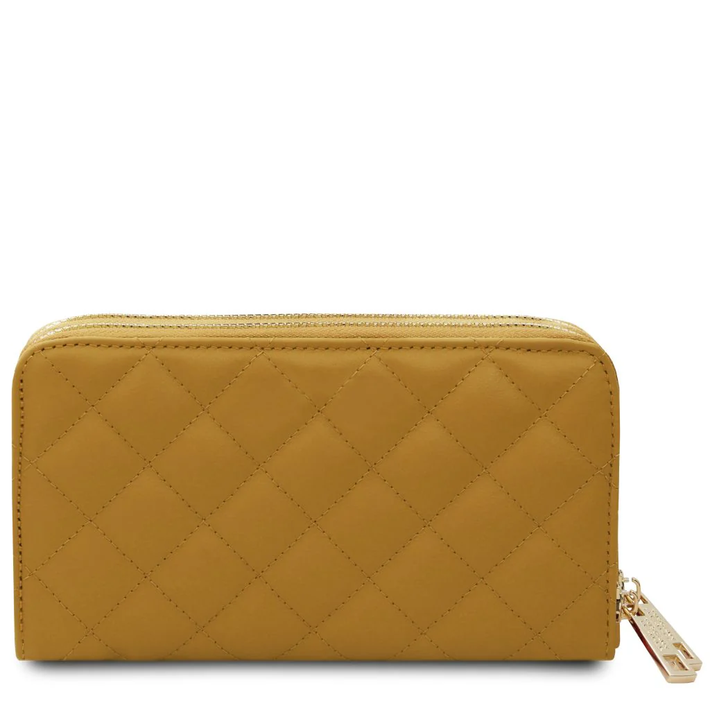 Ada - Double Zip Around Soft Leather Wallet (TL142349) - Image 3