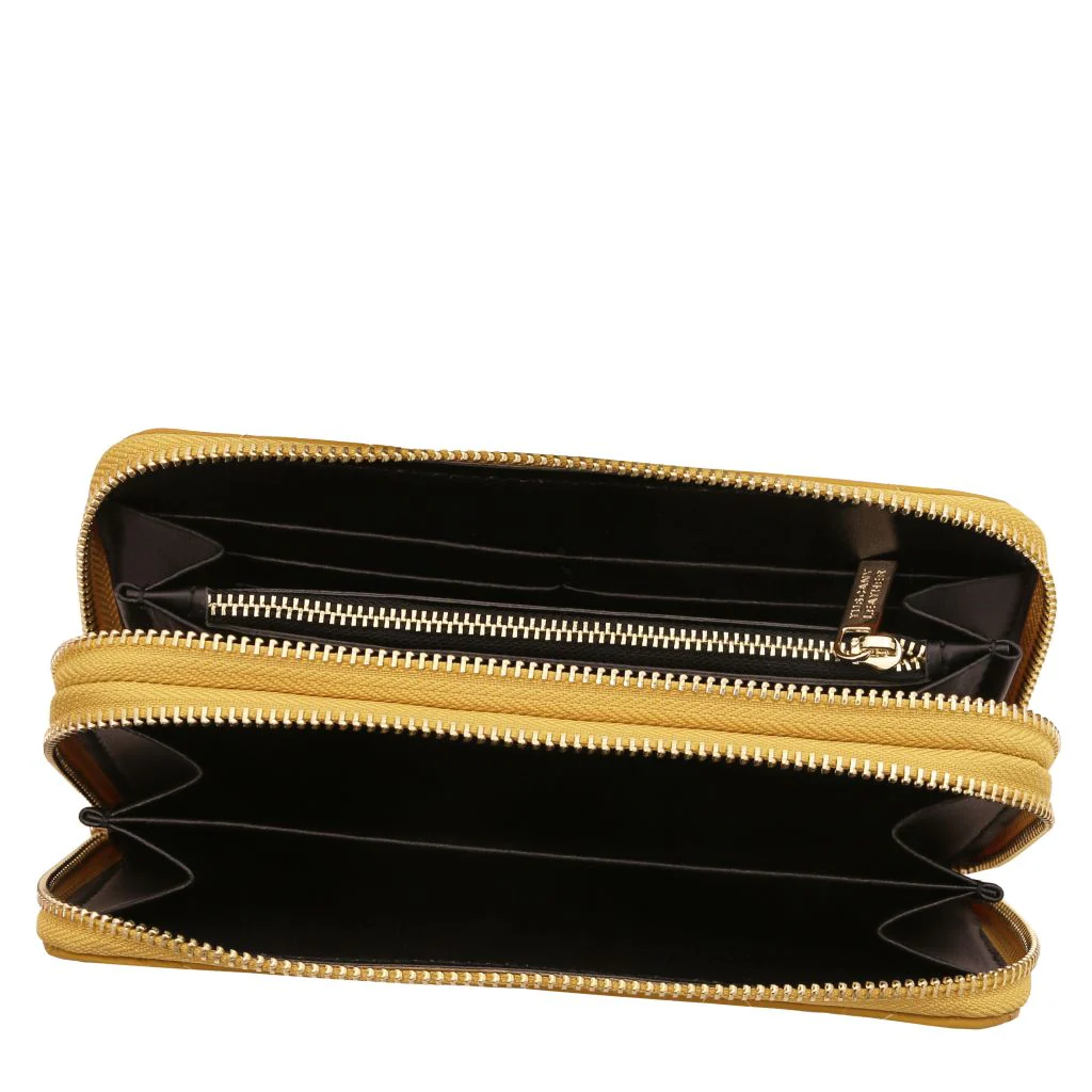 Ada - Double Zip Around Soft Leather Wallet (TL142349) - Image 6