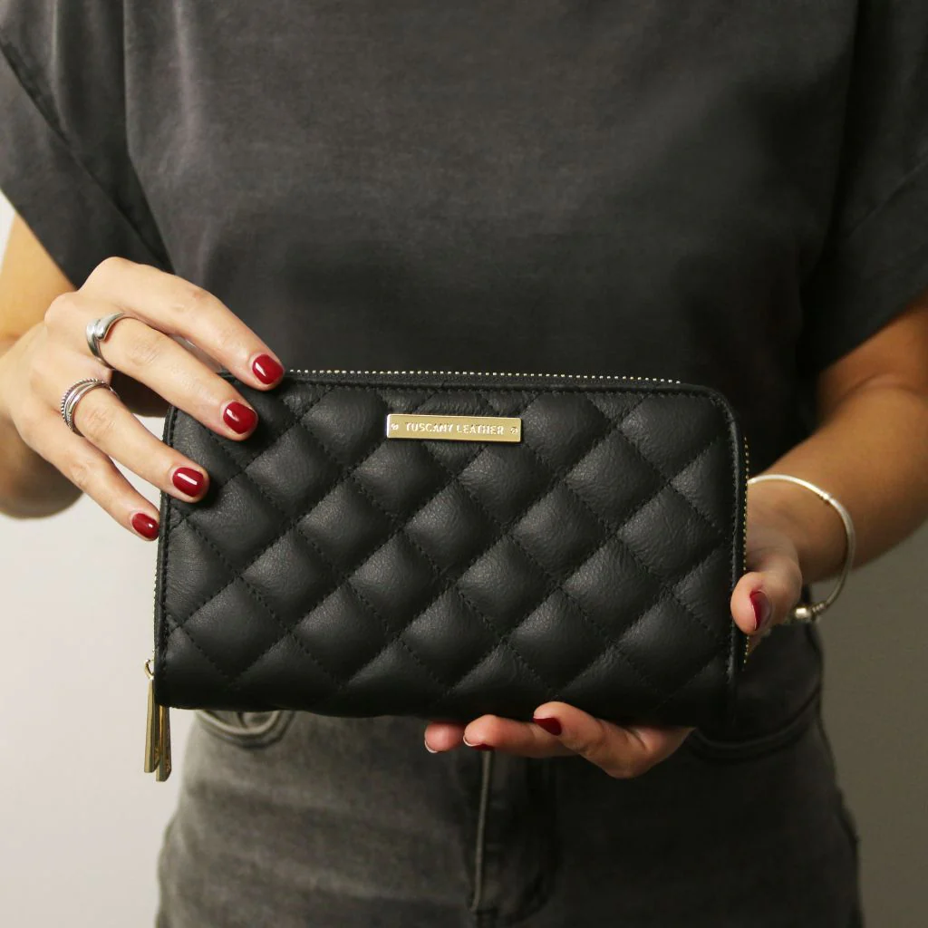 Ada - Double Zip Around Soft Leather Wallet (TL142349) - Image 7
