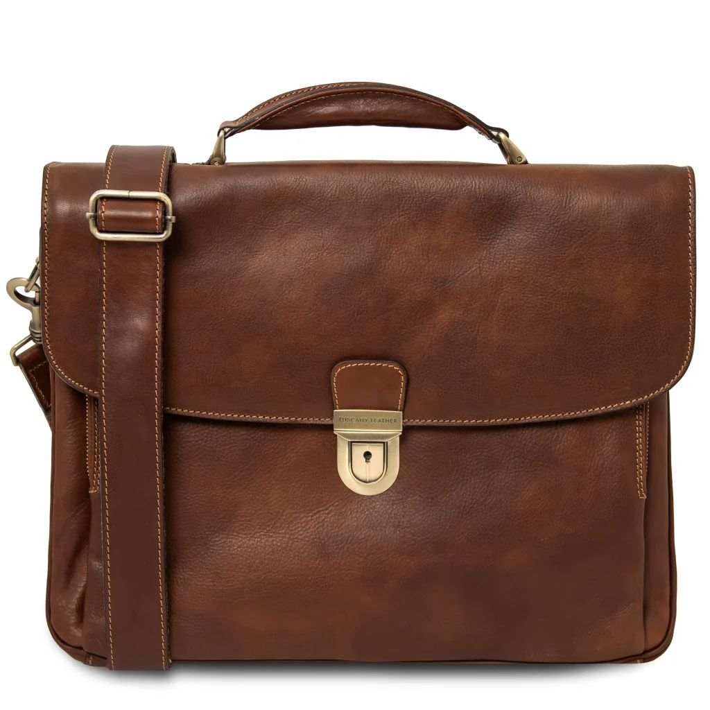 Alessandria - Leather Multi Compartment TL Smart Laptop Briefcase (TL142067) - Image 12