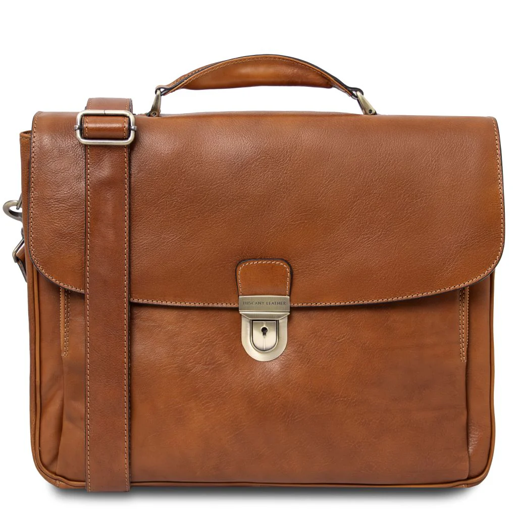 Alessandria - Leather Multi Compartment TL Smart Laptop Briefcase (TL142067) - Image 13