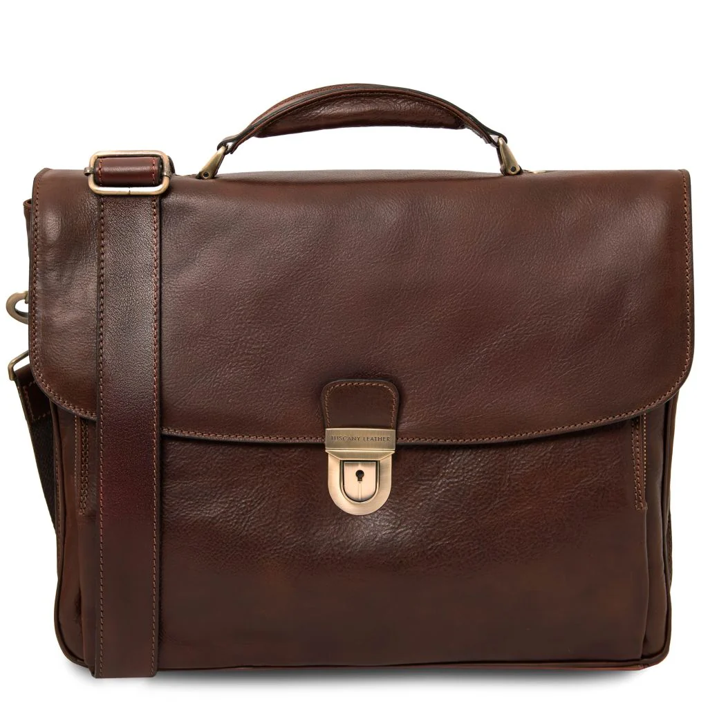 Alessandria - Leather Multi Compartment TL Smart Laptop Briefcase (TL142067) - Image 15