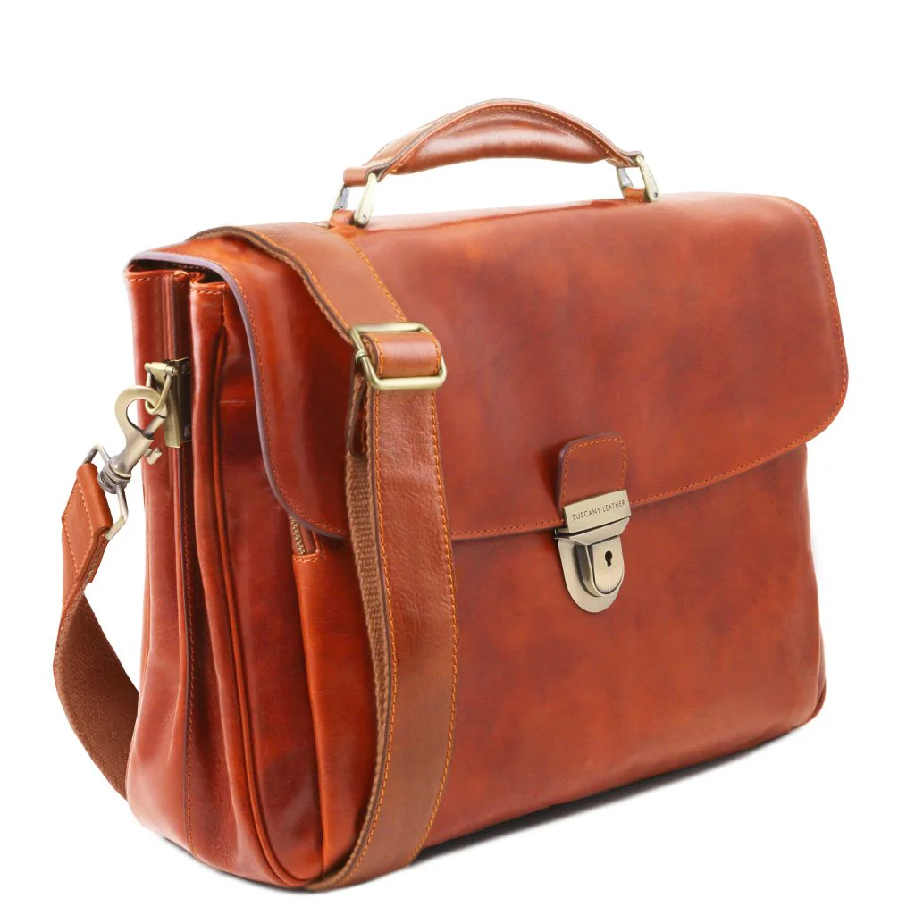 Alessandria - Leather Multi Compartment TL Smart Laptop Briefcase (TL142067) - Image 2