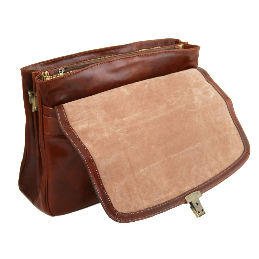 Alessandria - Leather Multi Compartment TL Smart Laptop Briefcase (TL142067) - Image 7