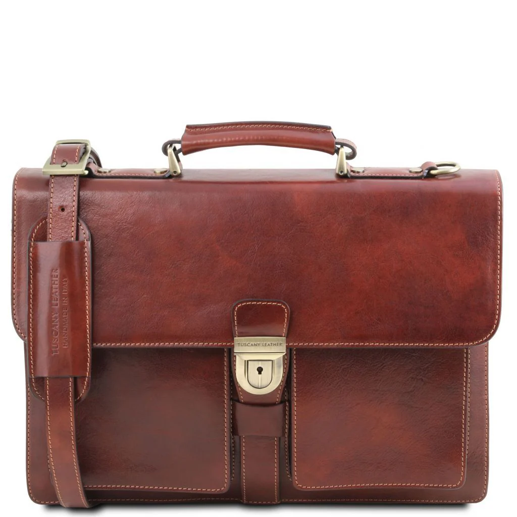 Assisi - Leather Briefcase 3 Compartments (TL141825) - Image 12