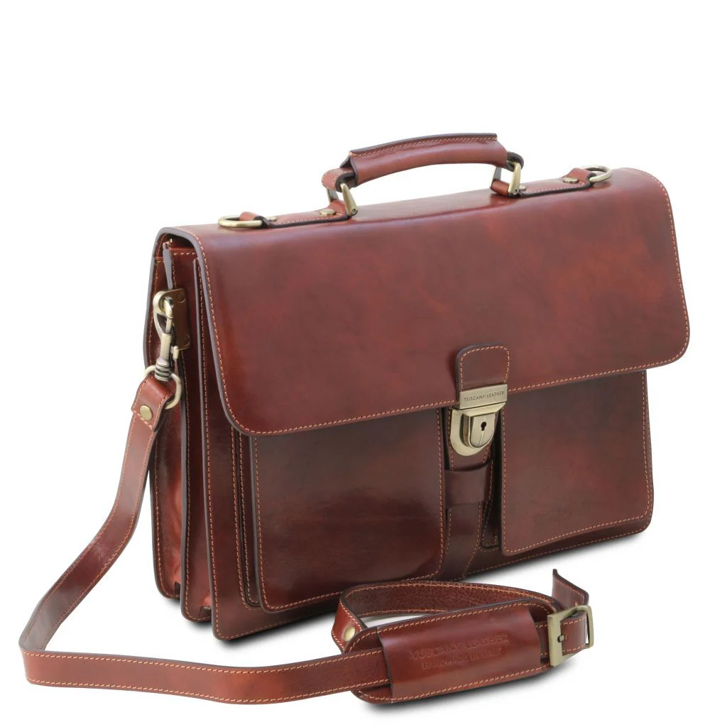 Assisi - Leather Briefcase 3 Compartments (TL141825) - Image 3