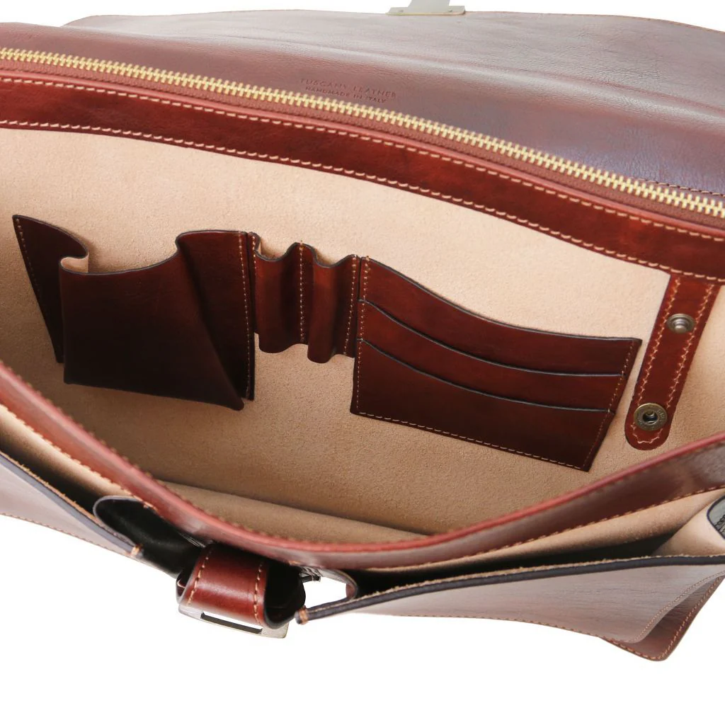 Assisi - Leather Briefcase 3 Compartments (TL141825) - Image 9