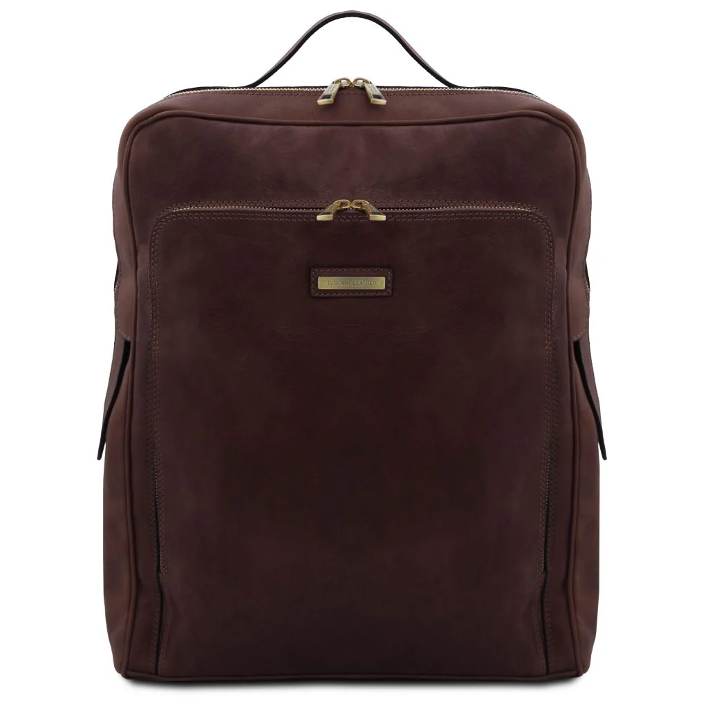 Bangkok - Leather Laptop Backpack - Large Size (TL142336) - Image 11