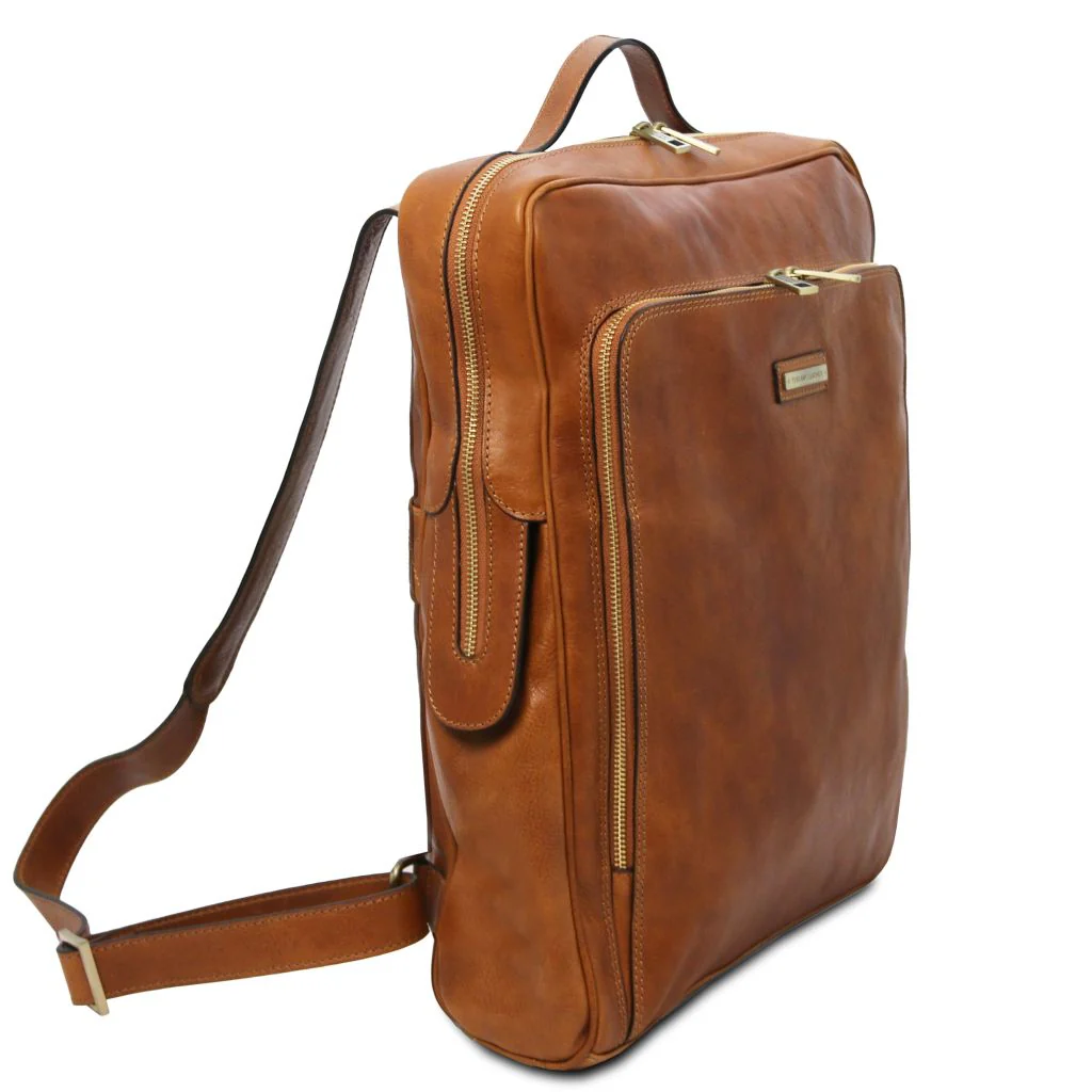 Bangkok - Leather Laptop Backpack - Large Size (TL142336) - Image 3