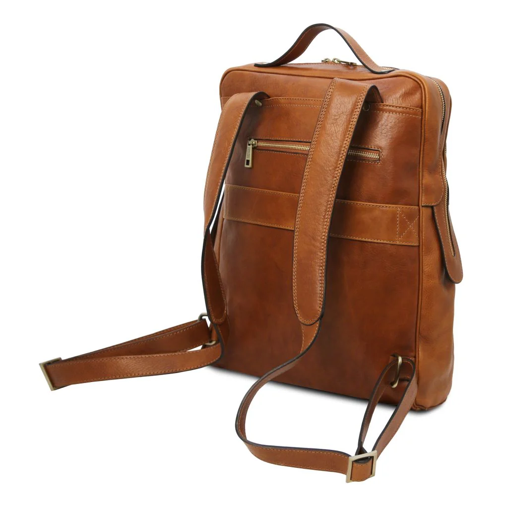 Bangkok - Leather Laptop Backpack - Large Size (TL142336) - Image 4