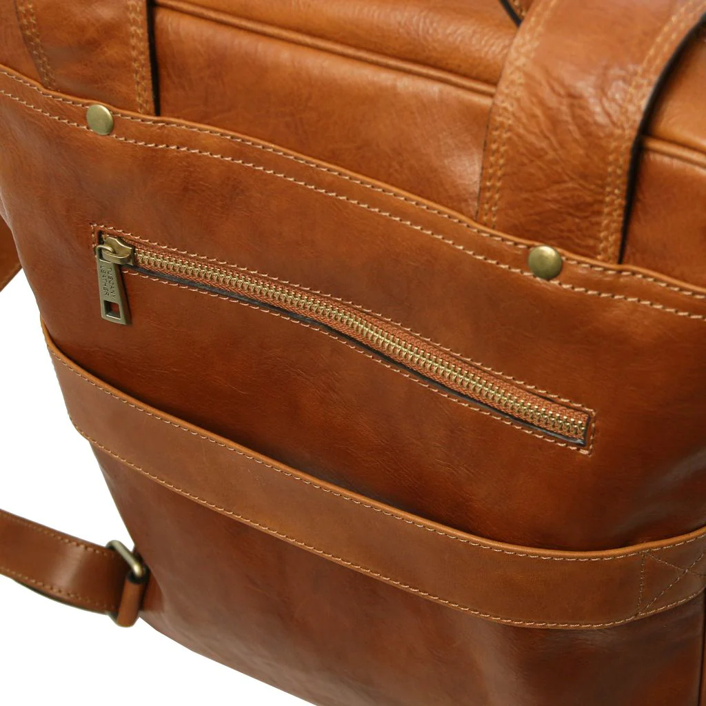 Bangkok - Leather Laptop Backpack - Large Size (TL142336) - Image 5