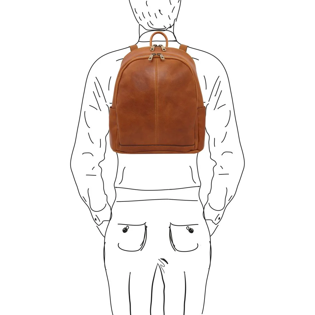 Canberra - 2 Compartments Leather Backpack (TL142460) - Image 2