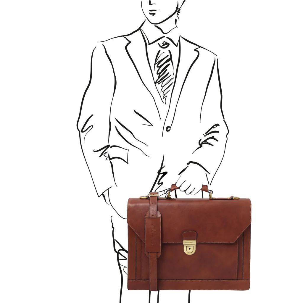 Cremona - Leather Briefcase 3 Compartments (TL142448) - Image 7
