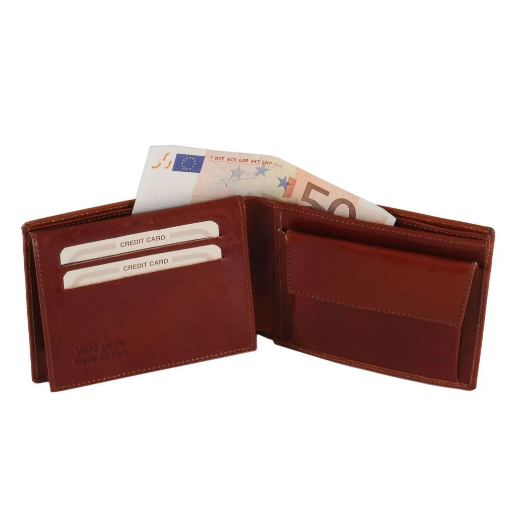 Exclusive 3 Fold Leather Wallet For Men With Coin Pocket (TL141377) - Image 3