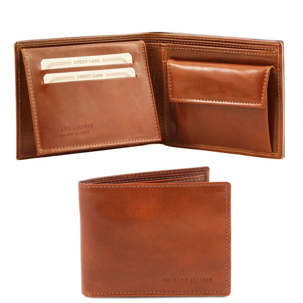 Exclusive 3 Fold Leather Wallet For Men With Coin Pocket (TL141377) - Image 5