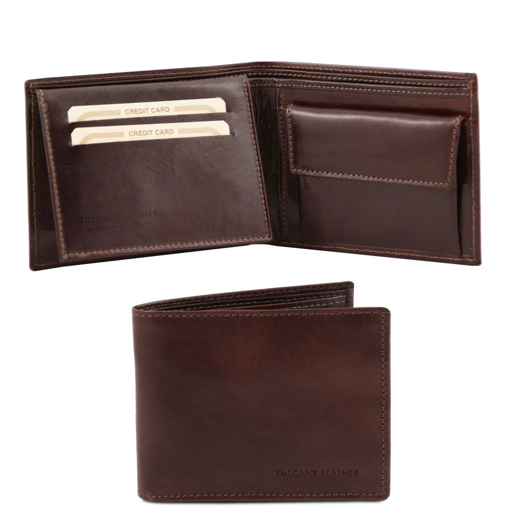 Exclusive 3 Fold Leather Wallet For Men With Coin Pocket (TL141377) - Image 6