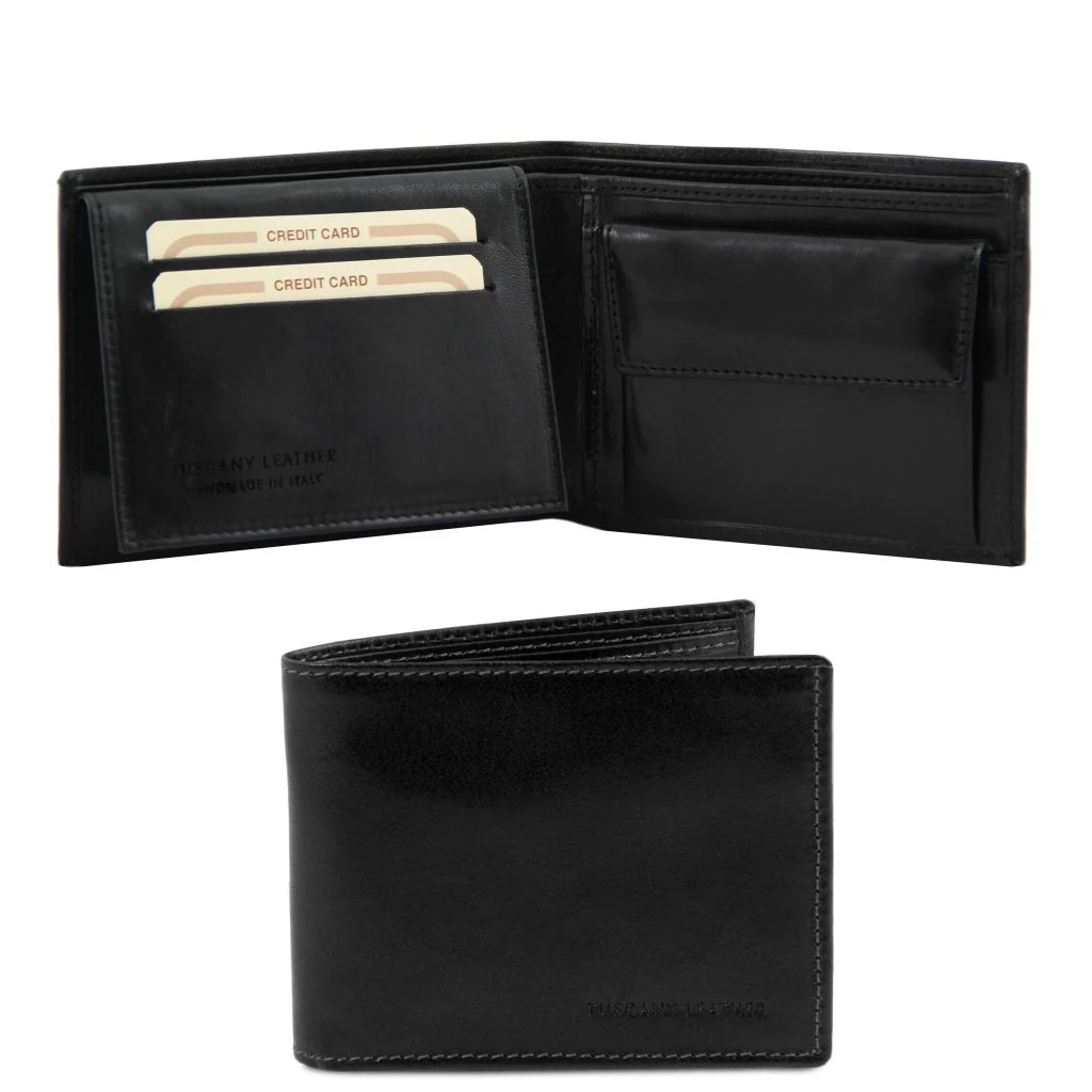 Exclusive 3 Fold Leather Wallet For Men With Coin Pocket (TL141377) - Image 7