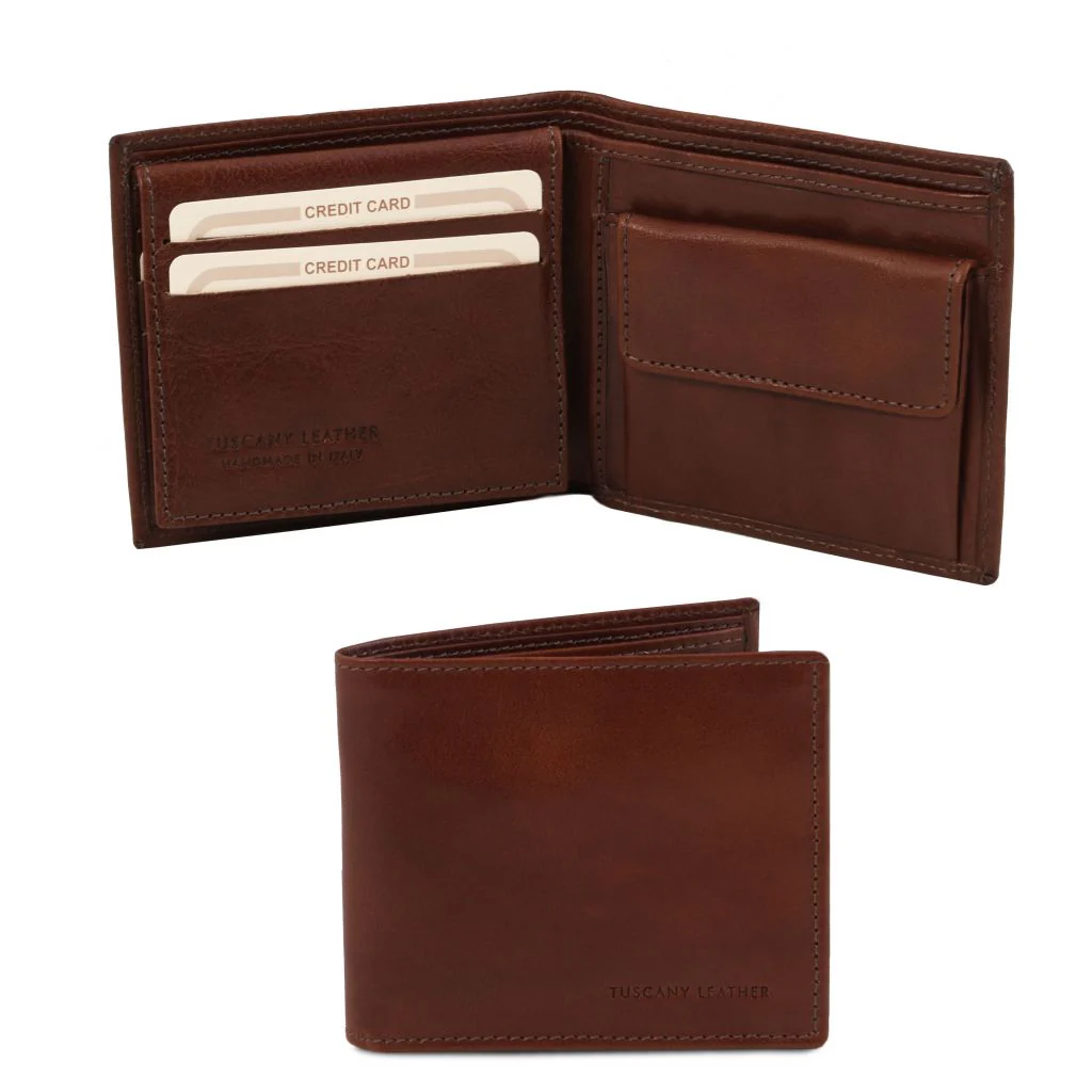 Exclusive 3 Fold Leather Wallet For Men With Coin Pocket (TL141377) - Image 9