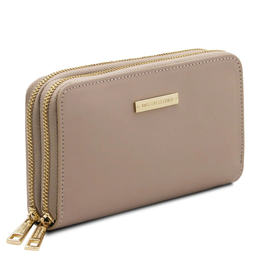 Gaia - Double Zip Around Leather Wallet (TL142343) - Image 2