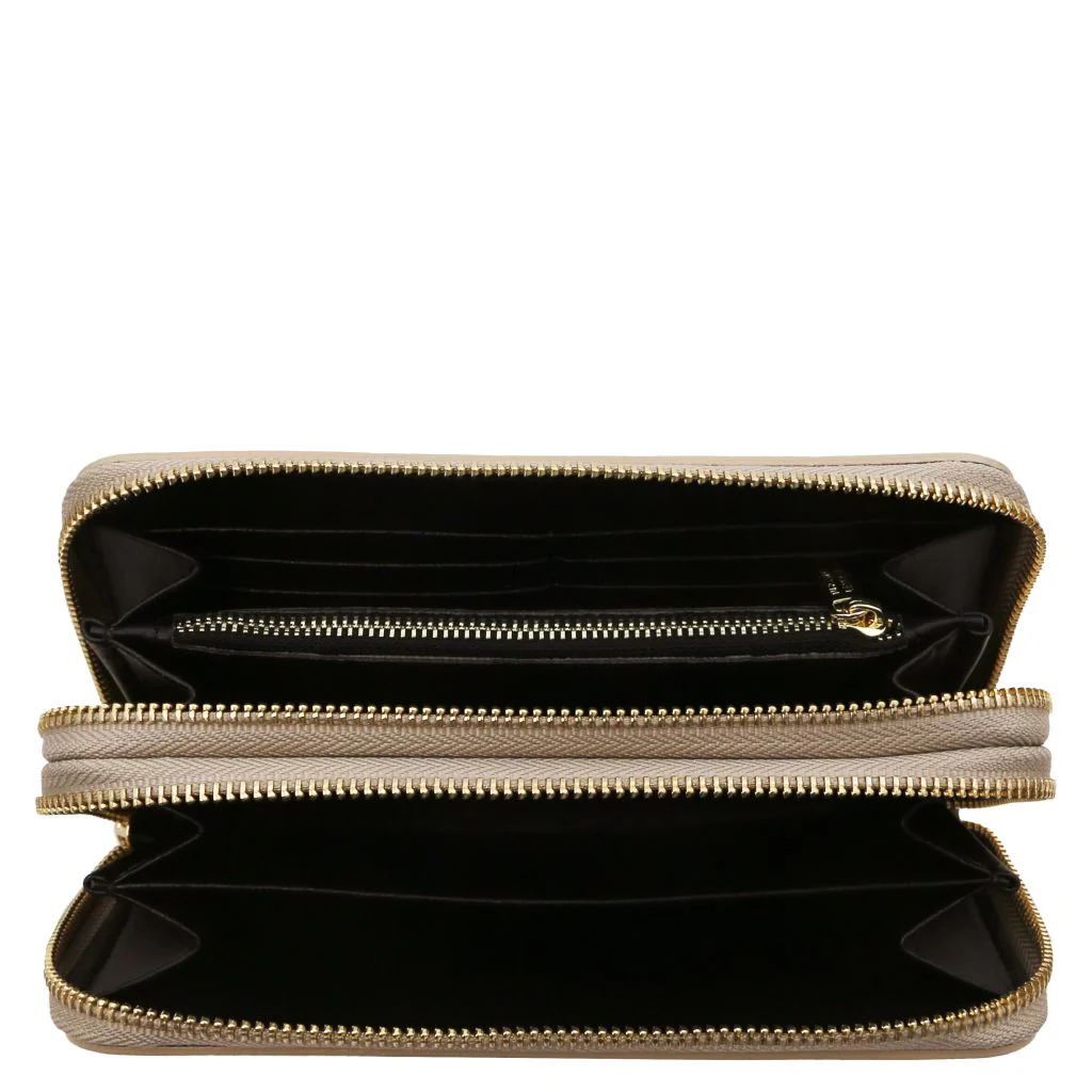 Gaia - Double Zip Around Leather Wallet (TL142343) - Image 5