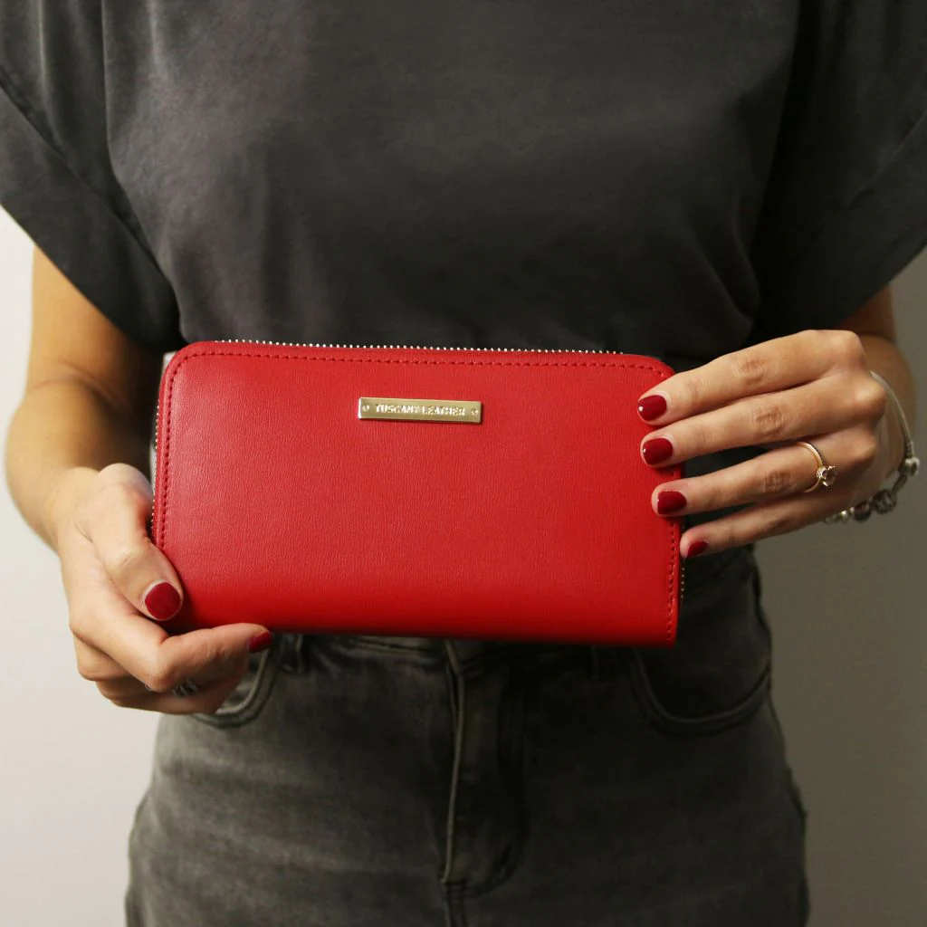 Gaia - Double Zip Around Leather Wallet (TL142343) - Image 7