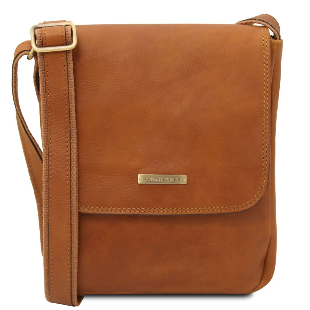 John - Leather Crossbody Bag For Men With Front Zip (TL141408) - Image 11
