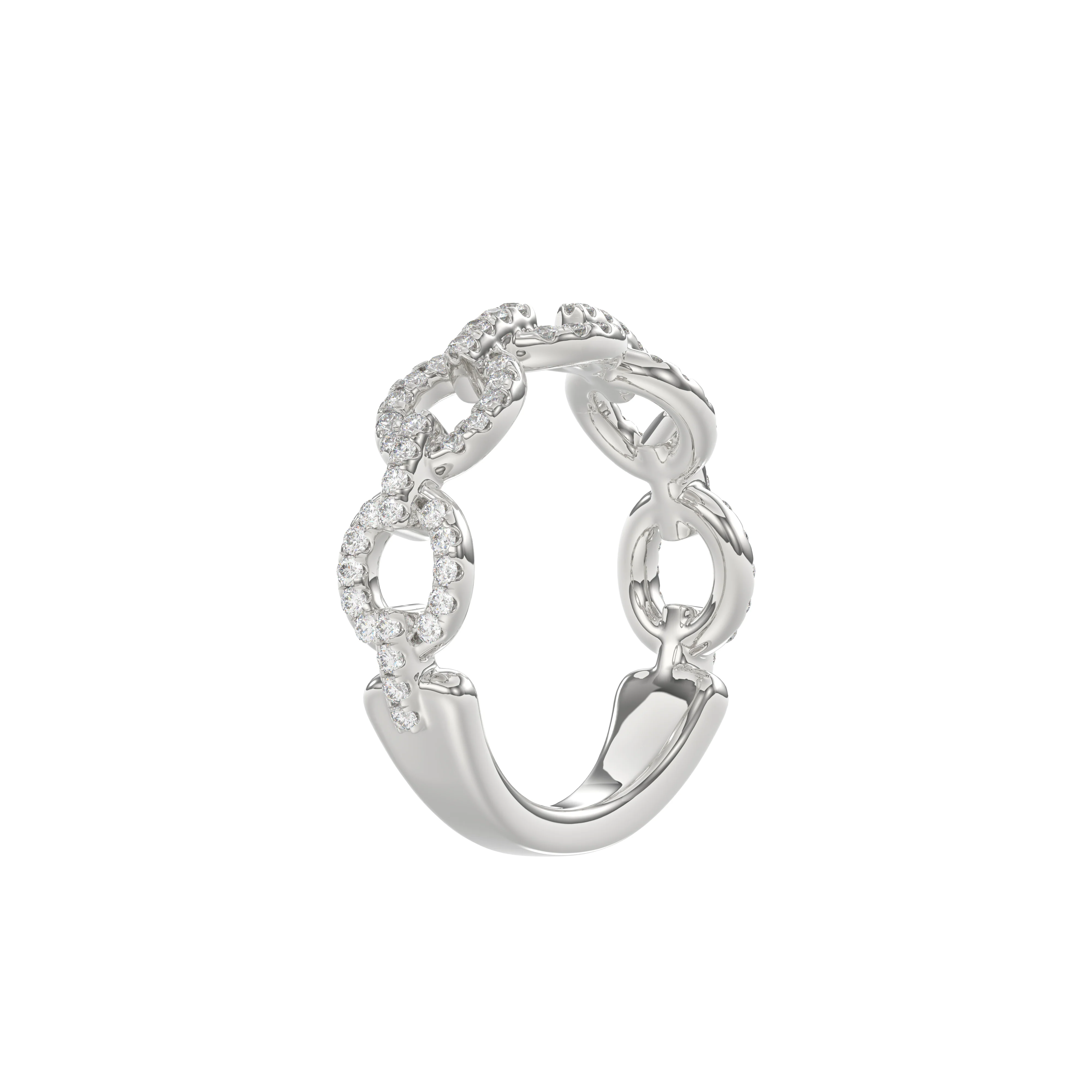 LADIES BAND 0.33CT ROUND DIAMOND 14K WHITE GOLD - Image 3