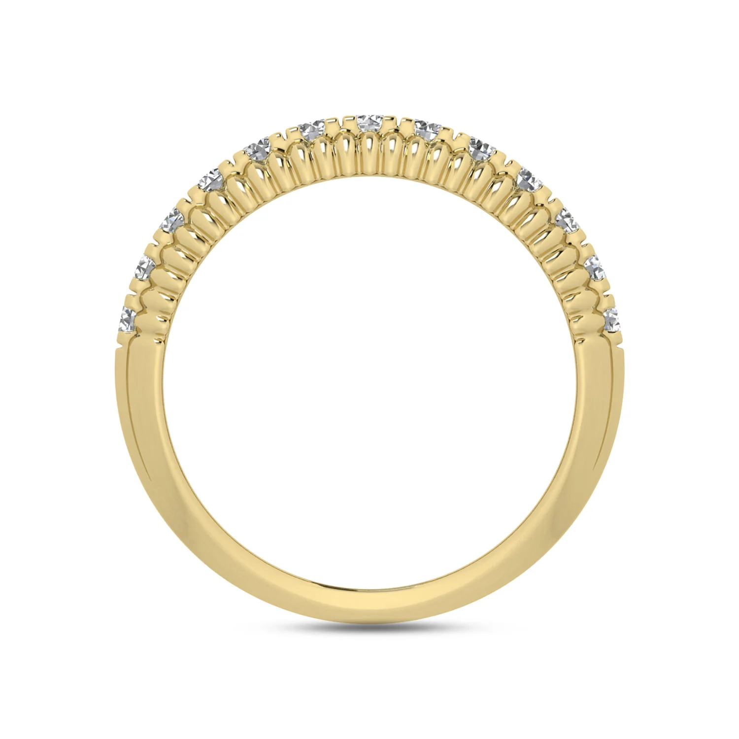 LADIES BAND 0.50CT ROUND DIAMOND 10K YELLOW GOLD - Image 2