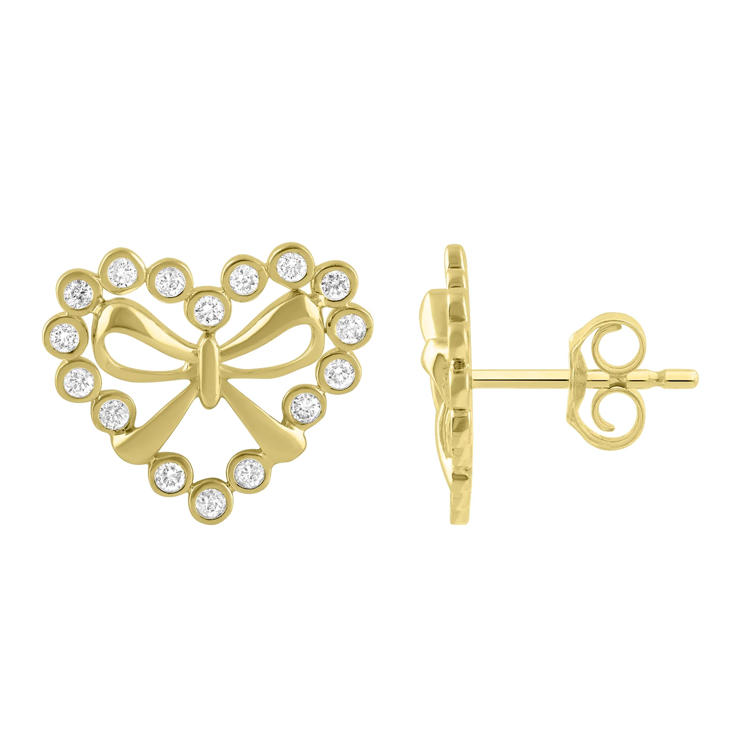 LADIES PENDANT WITH CHAIN 0.13CT ROUND DIAMOND 10K YELLOW GOLD - Image 2