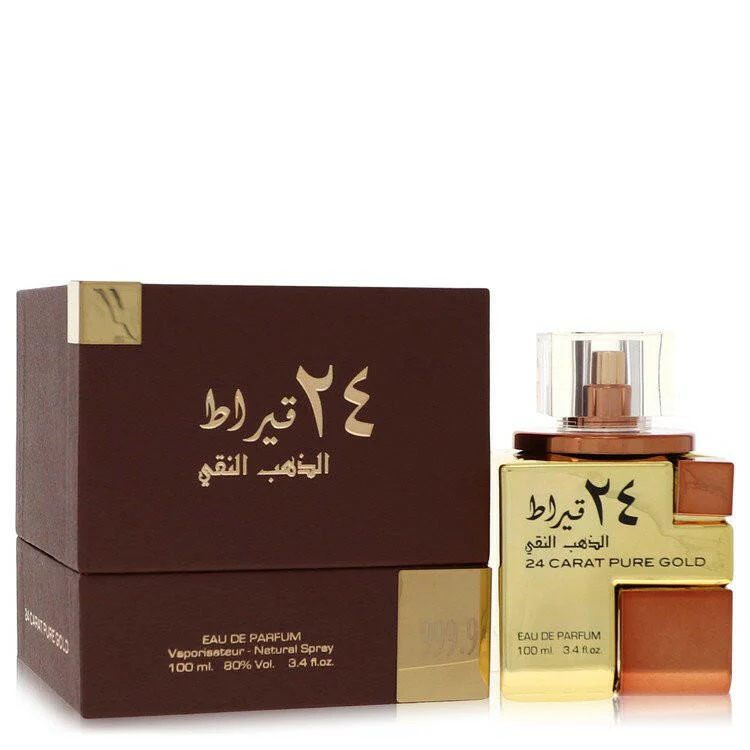 Lattafa 24 Carat Pure Gold Eau De Parfum Spray (Unisex) By Lattafa - 3.4 oz