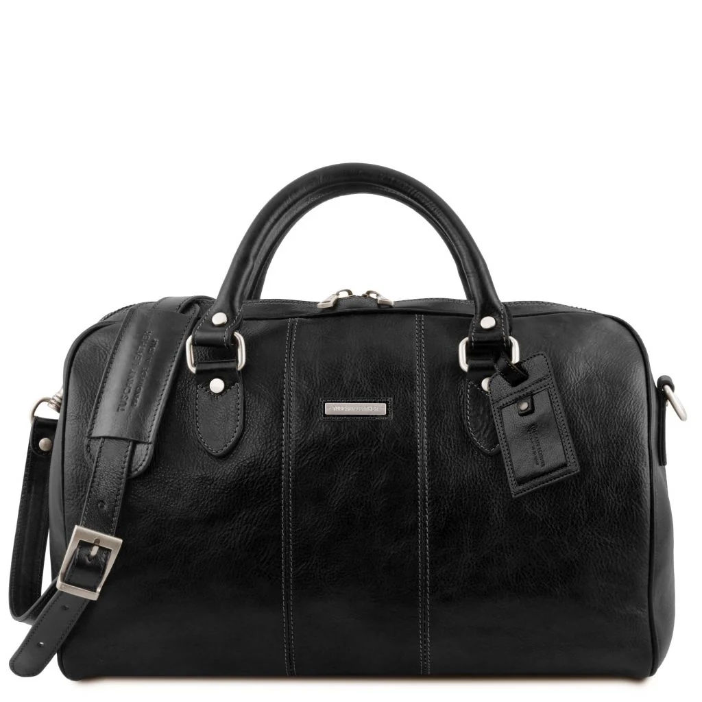 Lisbona - Travel Leather Duffle Bag - Small Size (TL142441) - Image 9