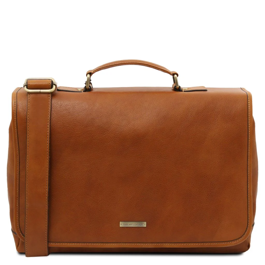 Mantova - Leather Multi Compartment Tl Smart Briefcase With Flap (TL142068) - Image 12