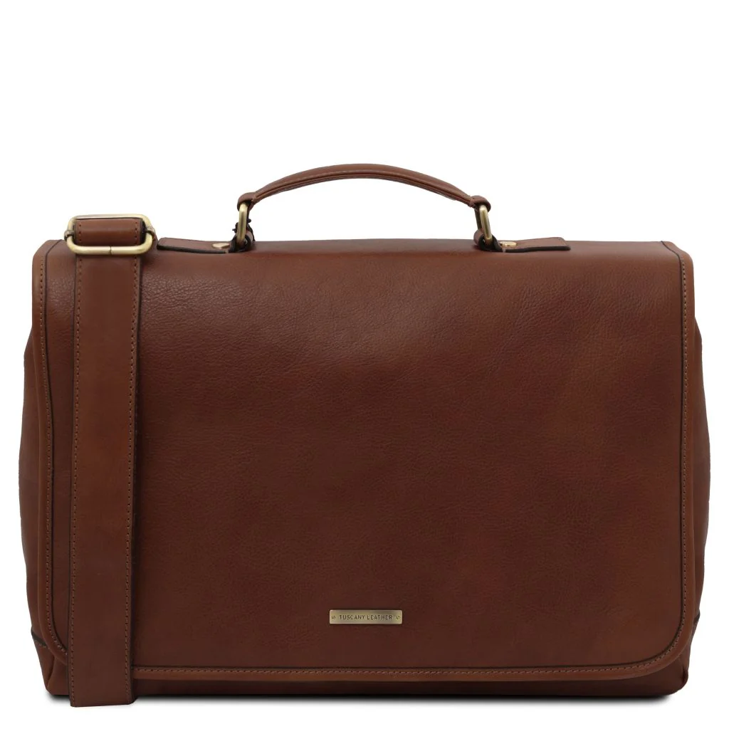 Mantova - Leather Multi Compartment Tl Smart Briefcase With Flap (TL142068) - Image 13