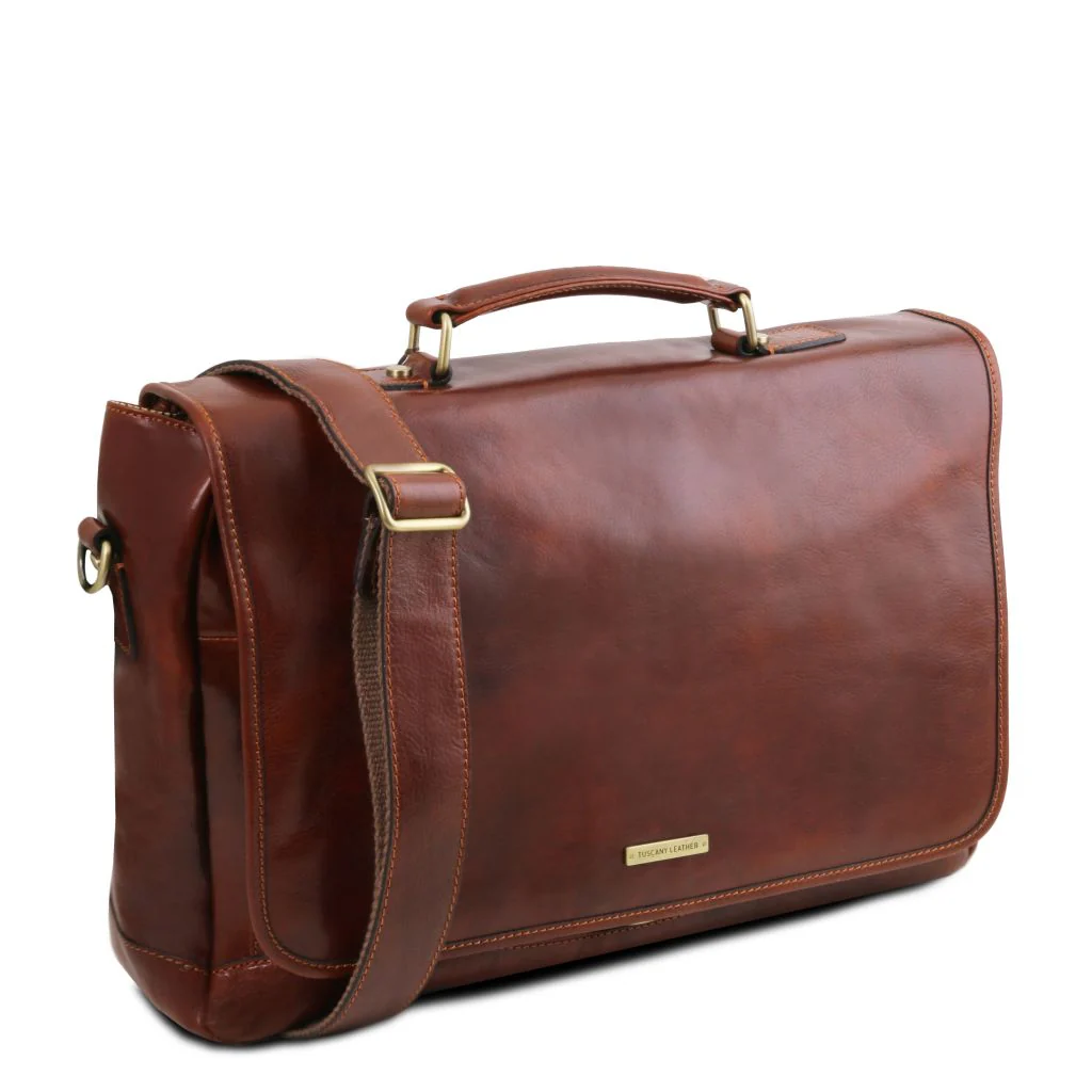 Mantova - Leather Multi Compartment Tl Smart Briefcase With Flap (TL142068) - Image 4
